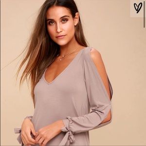 NWT Lulus Glory of Love Taupe Shift Dress
